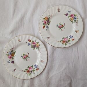Vintage Minton Marlow Bone China Multicolor Floral Bread & Butter Plates - 2